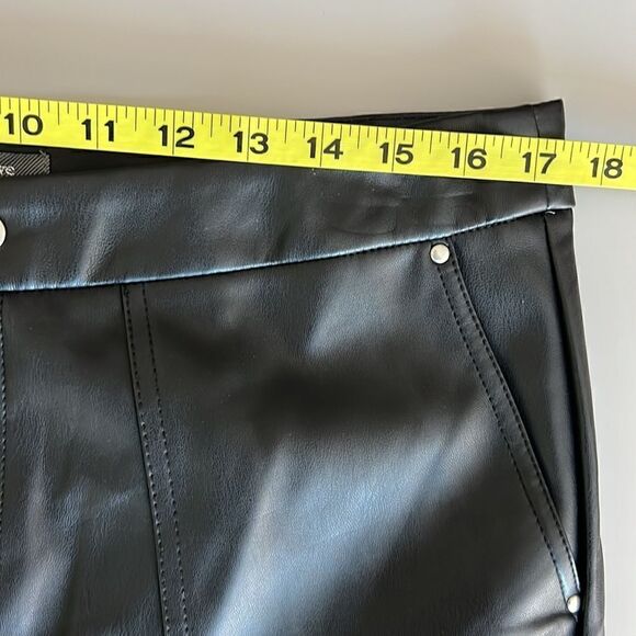 NWOT Grey Collective Faux Leather Flare Pants In Jet Black Size 12 - Picture 7 of 8